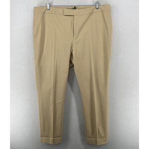 LAUREN RALPH LAUREN Pants 18 Twill Sateen Tapered Ankle Trouser Cotton Beige